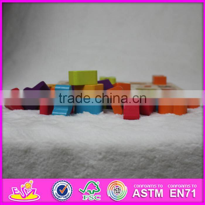 2016 New fashion kids literacy wooden brain teaser puzzles W14B070