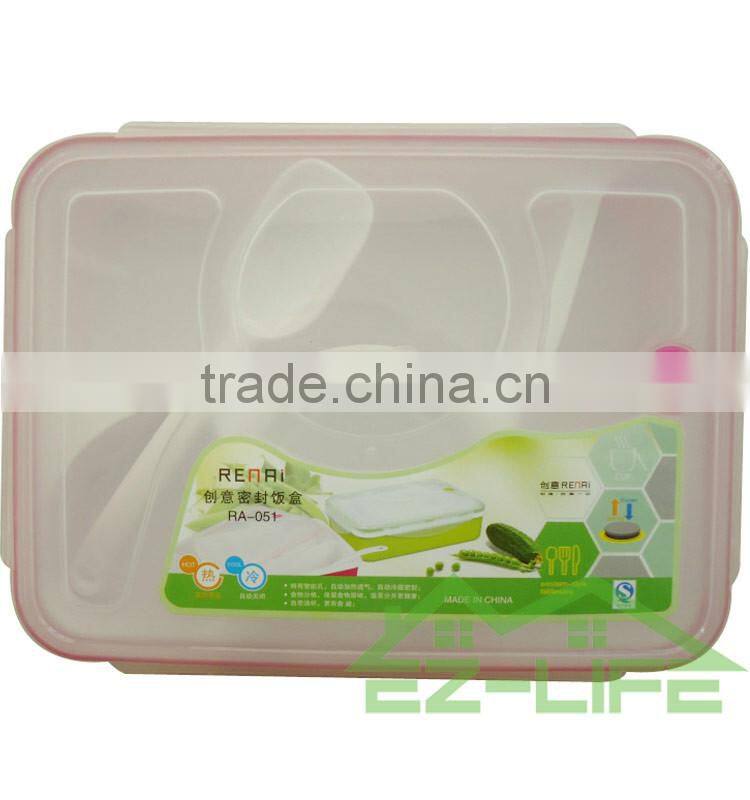 multifunctional BPA free plastic bento lunch box 4 compartments for adults with soup bowl