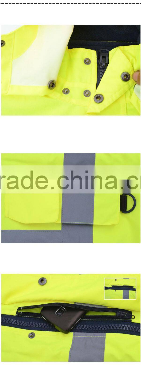 Polyester Fabric With PVC Coating High Visibility Reflective Rain Coat