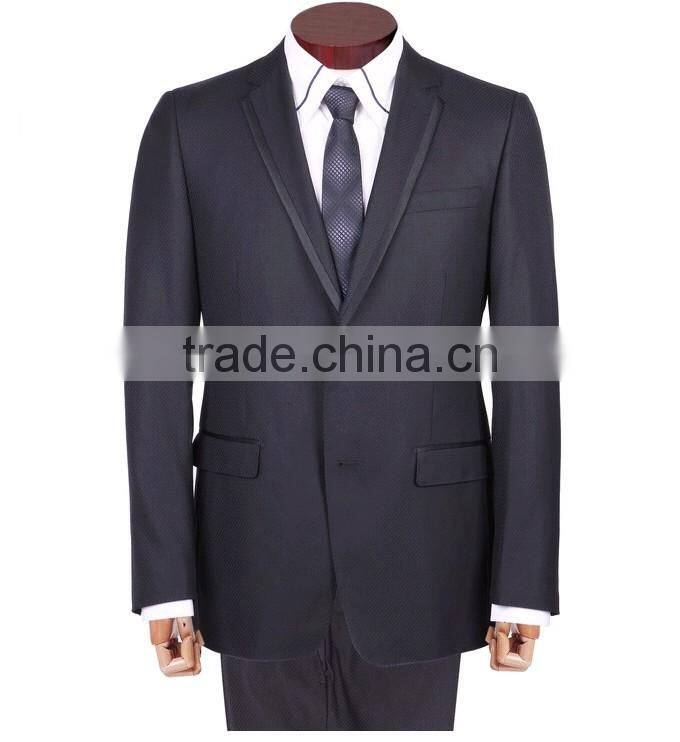 Exclusive wool silk fashion single breast two button satin notch lapel blazer