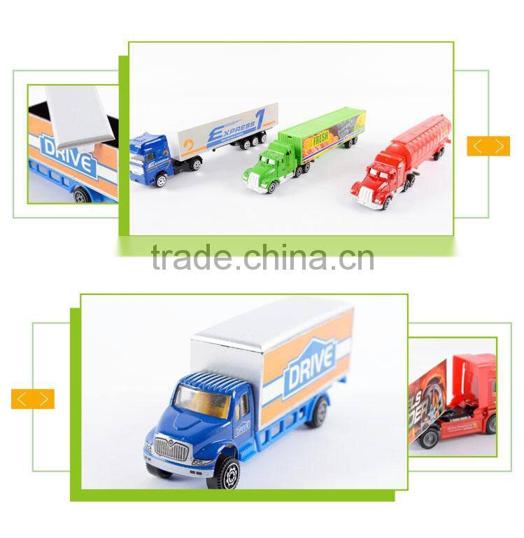 New design kids car set metal mini diecast model container truck toy