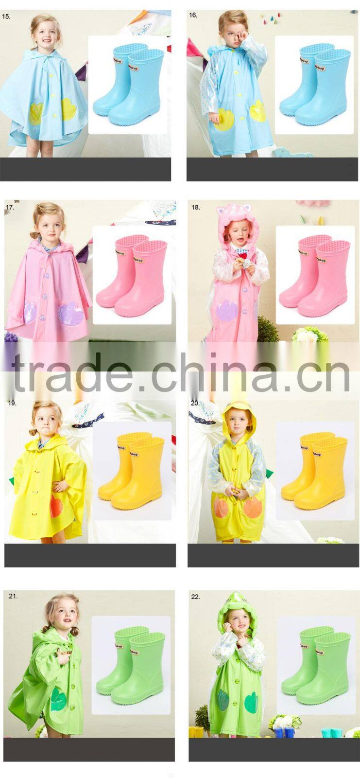 colorful cartoon figure custom printed print children waterproof cheap rain ponchos with sleeves rain kids poncho