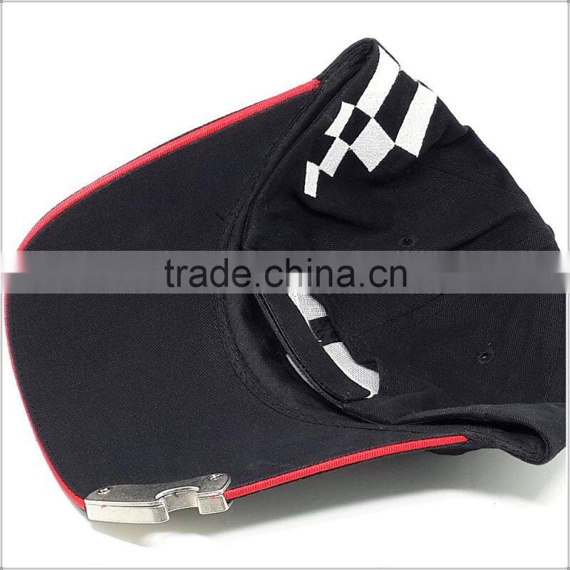 racing caps and hats embroidered with bottle opener