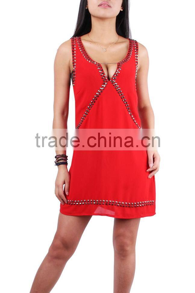 2015 fashion red sexy laides dress FH20140014