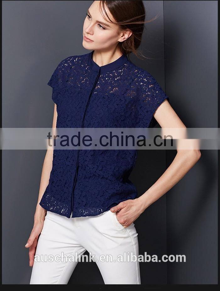 2016 best selling high quality ladies lady lace tops latest design