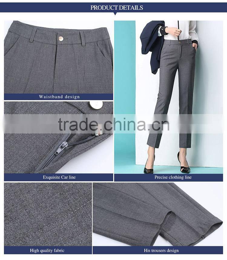 Casual business suit pants nine pants dress show small occupation all-match smoke tube small straight legged trousers custom