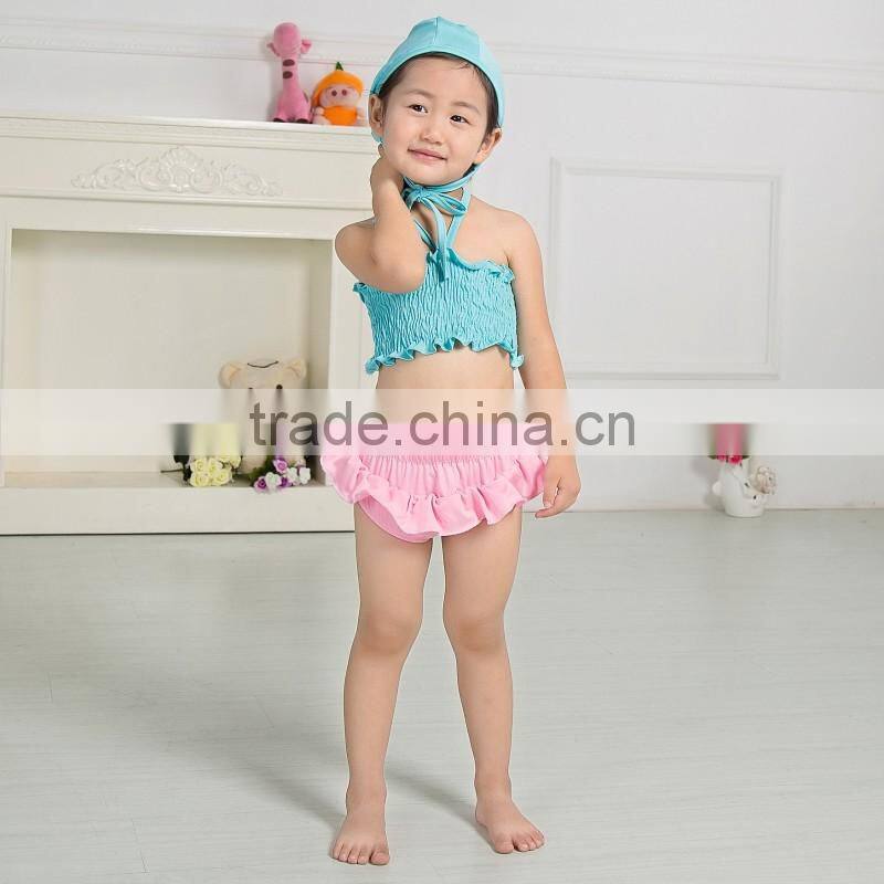 2017 Boutique summer baby swimming wear fashion beach clothing set baby bikini children swimwear