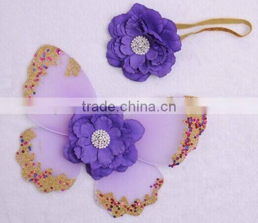 2016 new style baby butterfly wings and headband as photography props