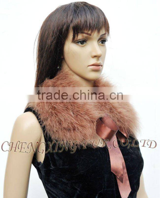 CX-A-46B Wholesale Cheap Woman Feather Turkey Fur Detachable Fur Collars
