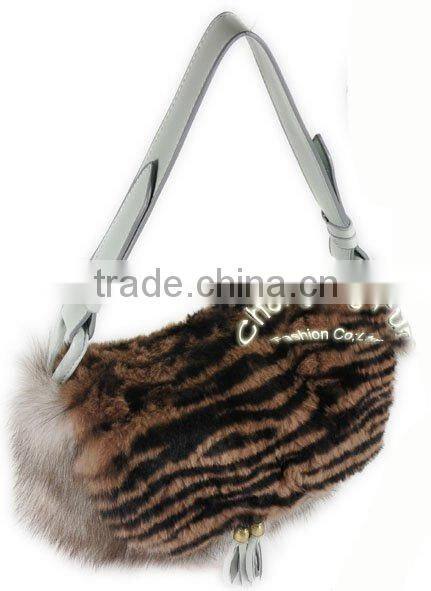 CX-H-20 Genuine Rabbit / FoxFur Leather Handbag