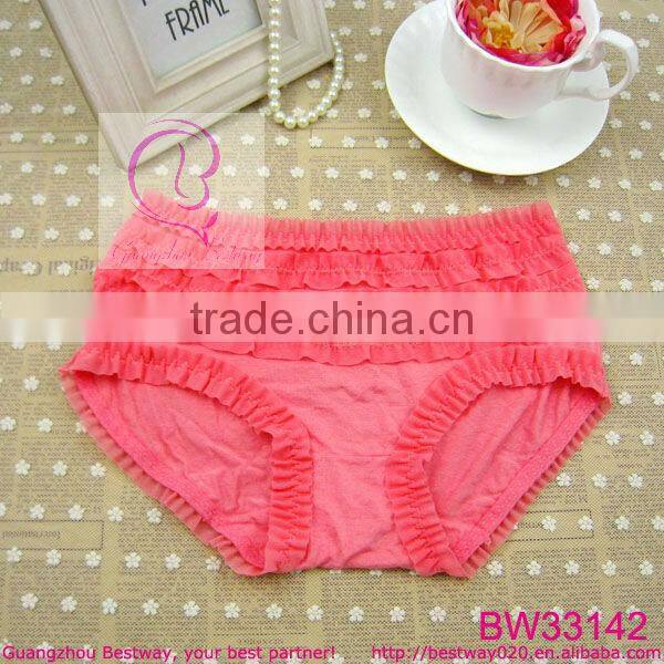 Soft modal fabric red gelegance frilly sexy knickers