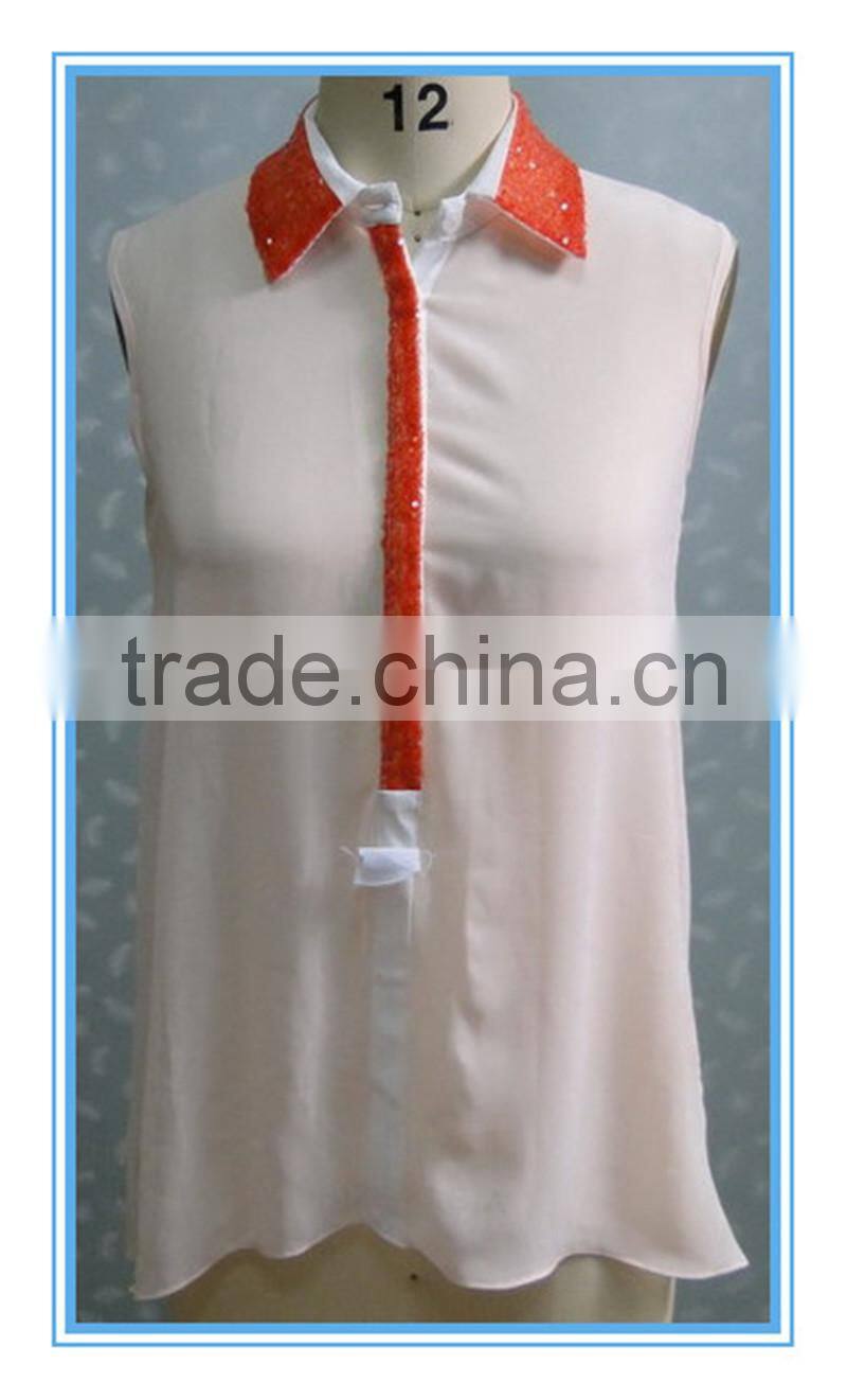 2015 New Fashion Chiffon Women Tank Tops