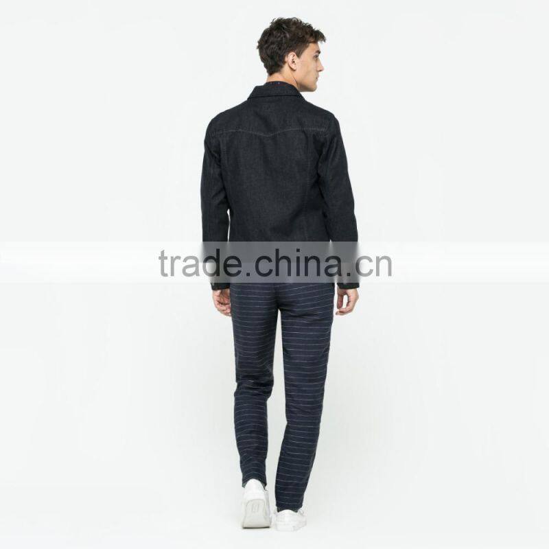 wholesale custom plain black winter man jacket denim factory price