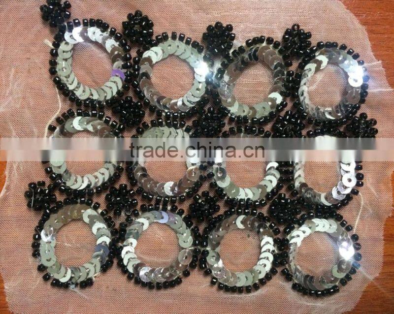 machine embroidered bead sequin accessories for garment