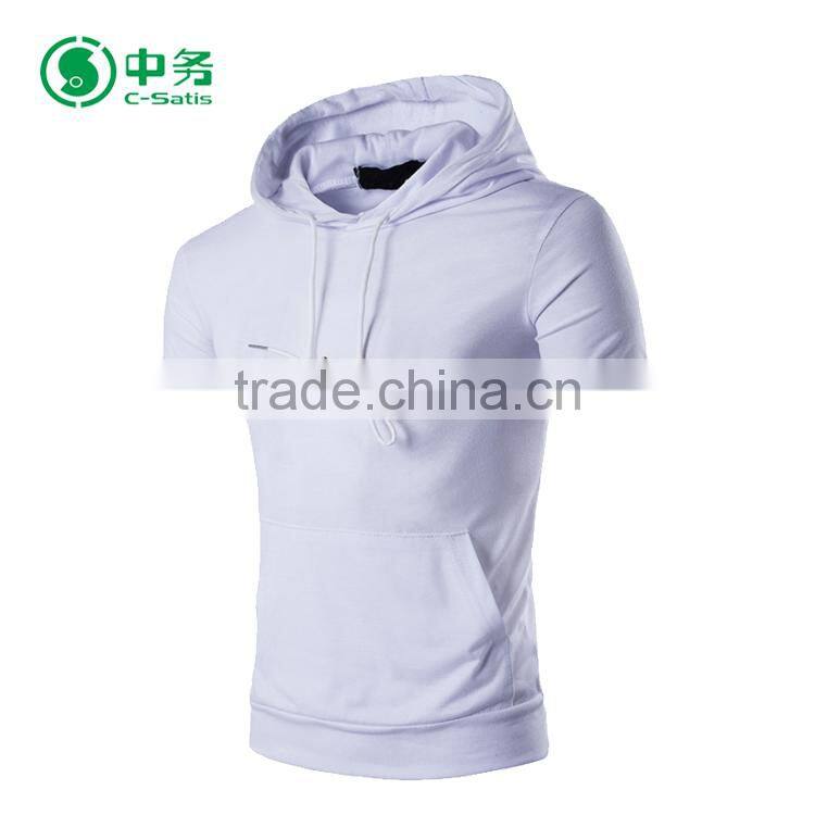 2017 Latest Design Clothing Sublimation Mens Short Sleeve Blank Pullover Hoodies