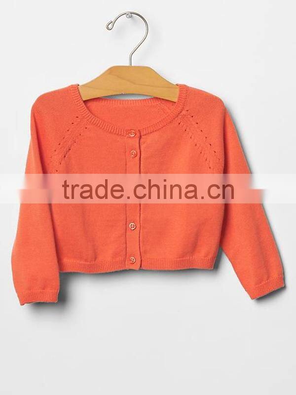 Crew neck button front baby raglan cardigan