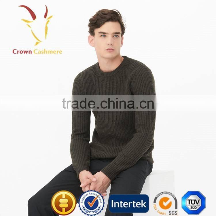 Men Handmade Crew Neck Tight Pullover Sweater