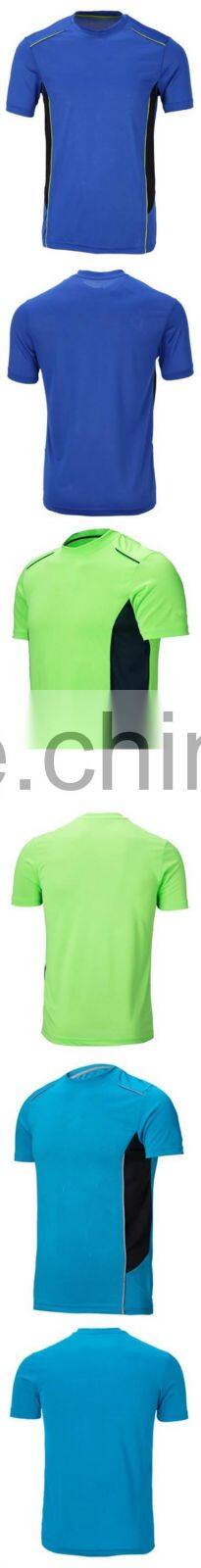 2016 Mens Casual Dry Slim Fitness Custom Blank Gym Short Sleeve T shirt 100% Polyester