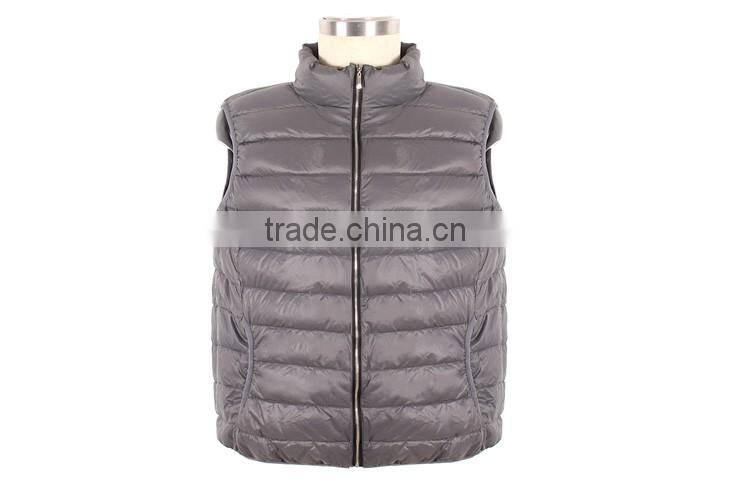 M1081 men sleeveless stand collar down vest