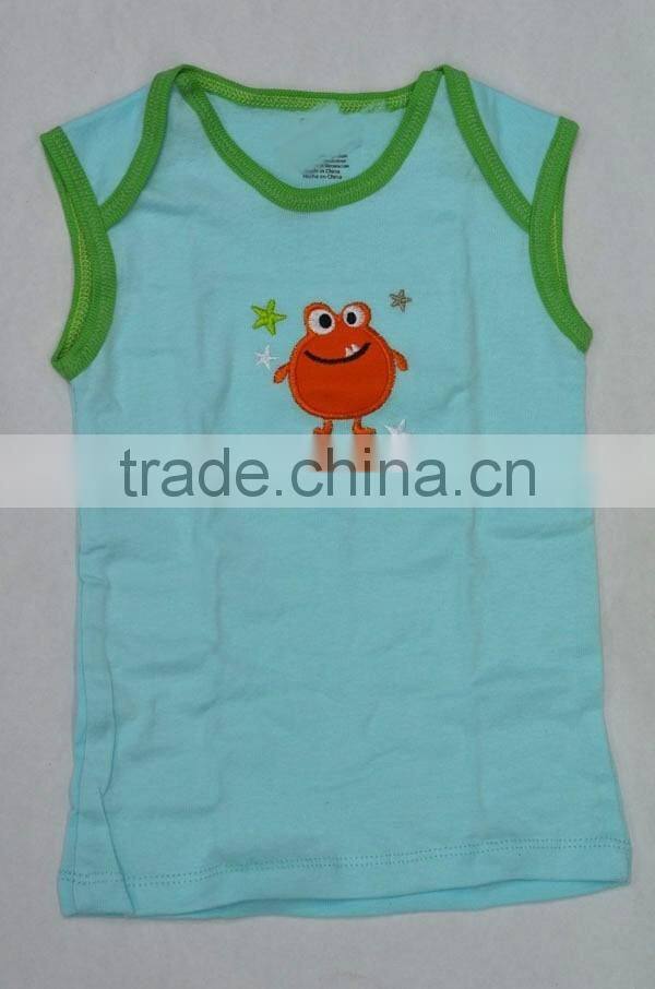 2016 wholesale spring and summer baby boy's T shirts cheap OEM baby vest