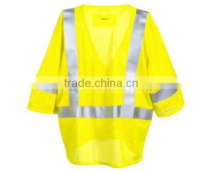 yellow hi visibility middle sleeve security workwear jacket