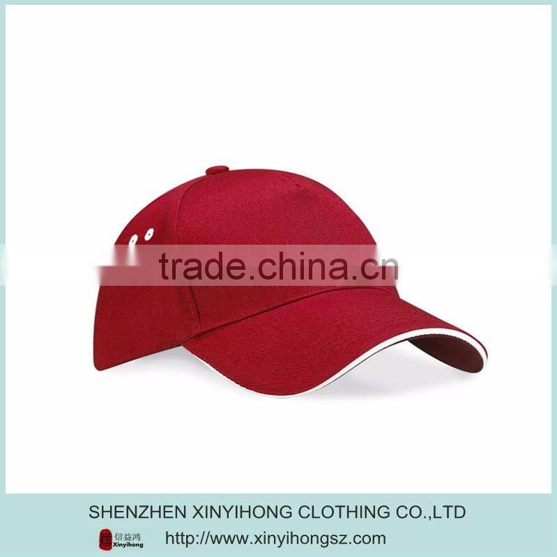100% cotton fabric perforated panels golf sports caps with embroidered logo