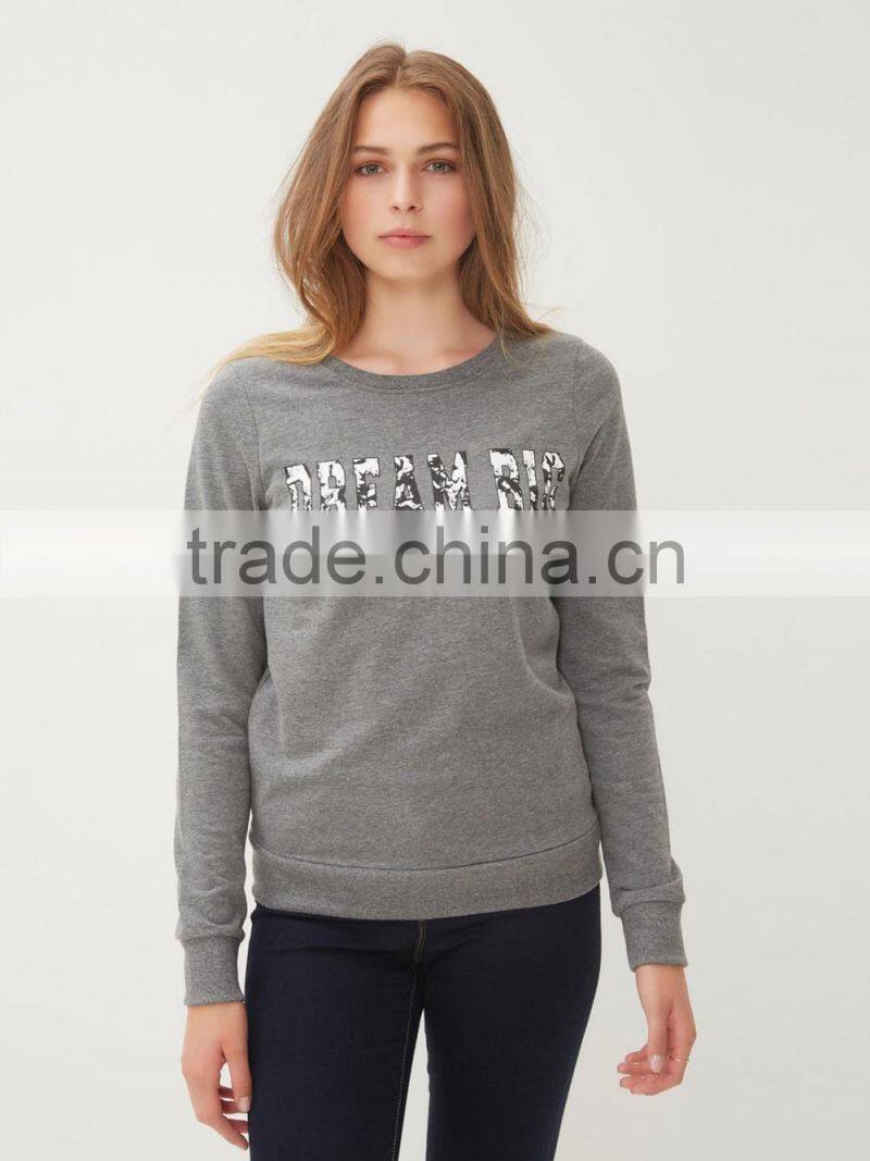 2016 Fashion Black Sweatshirt Long Sleeve cheap wholesale custom crewneck sweatshirts