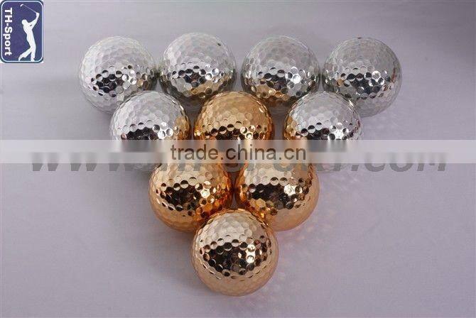 Crystal golf balls golden and silver color