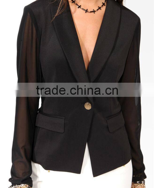 Mesh Panel Blazer