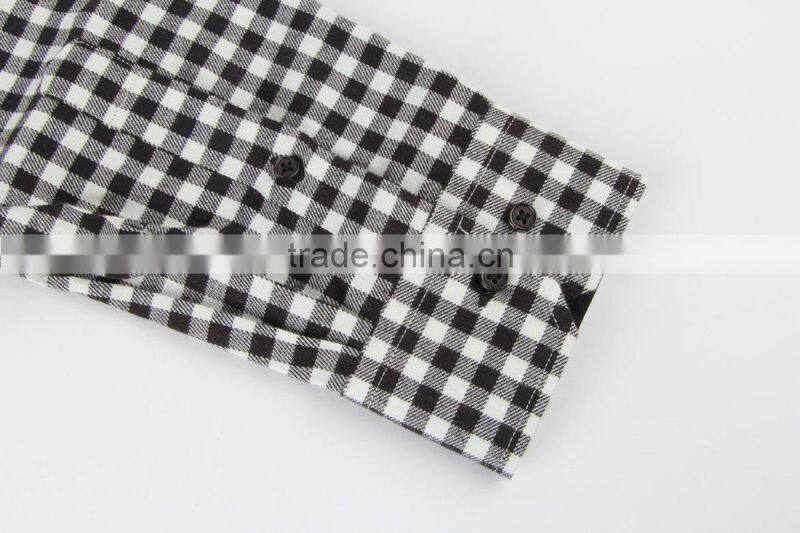 2017 spread collar gingham check men's flannel shirts
