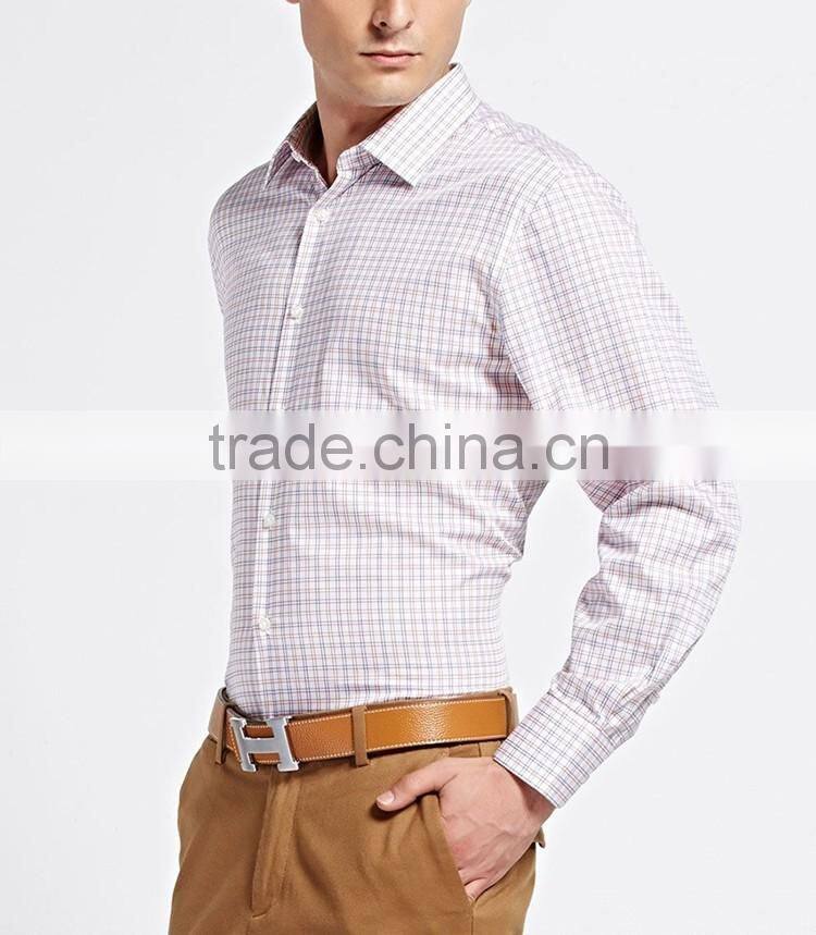 100% men cotton shirts plaid design casual shirts for men italian