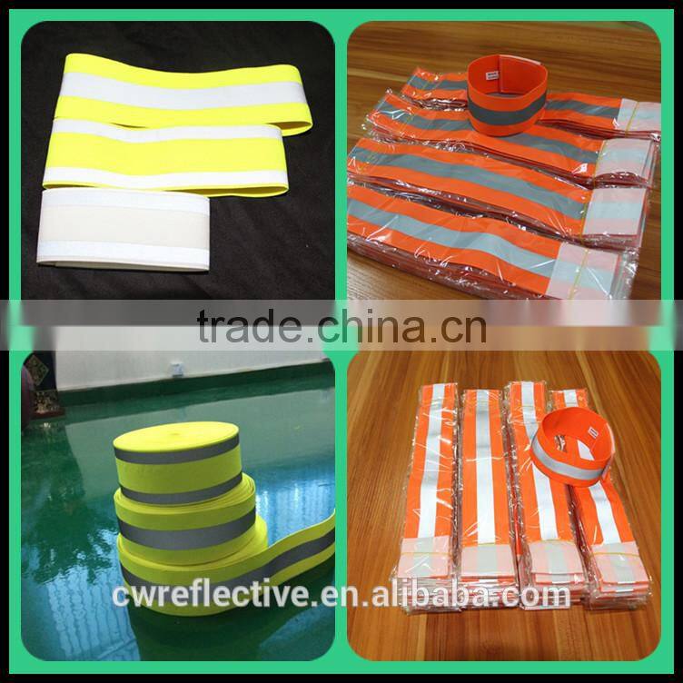 flourecence yellow wholesale elastic reflective arm band