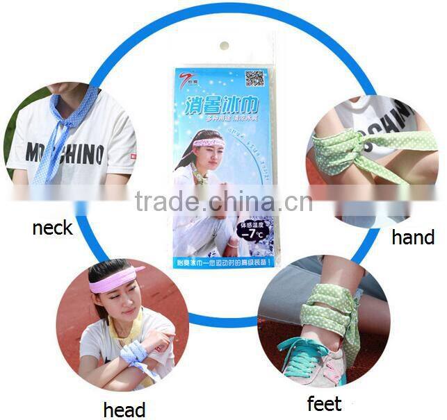 New Summer Coolers Mix colour Neck Cool Scarf Cooling Headband Bandana Ice Pack Scarf