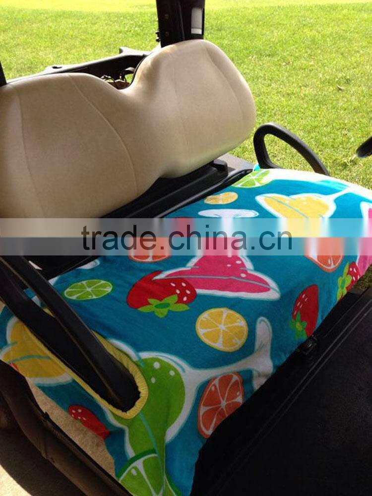 wholesale custom cotton towel seat covers for golf carts/lounger