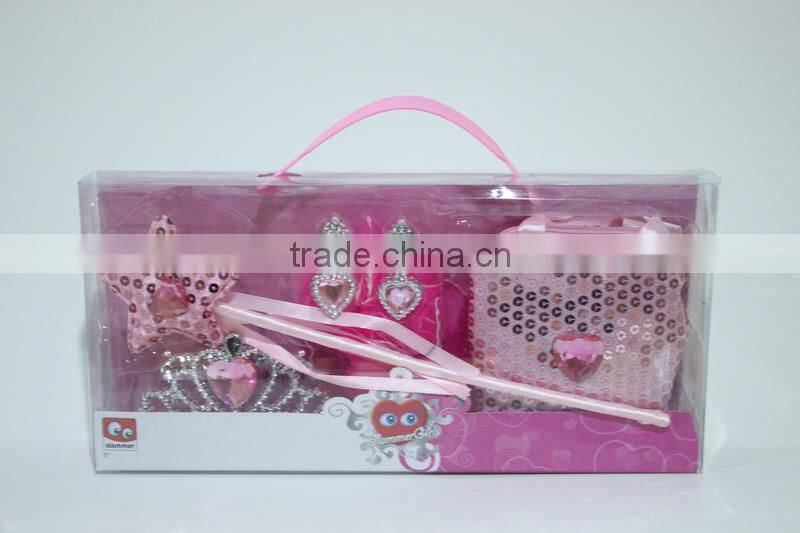 Onbest baby crown kids gift set plastic princess tiara +shoes+wand+earring