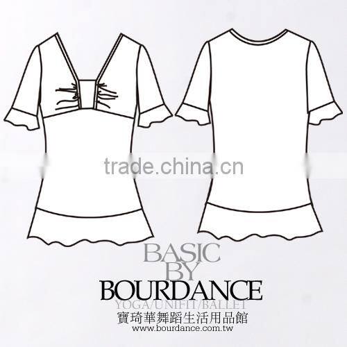 Casual women blouse with front pinches