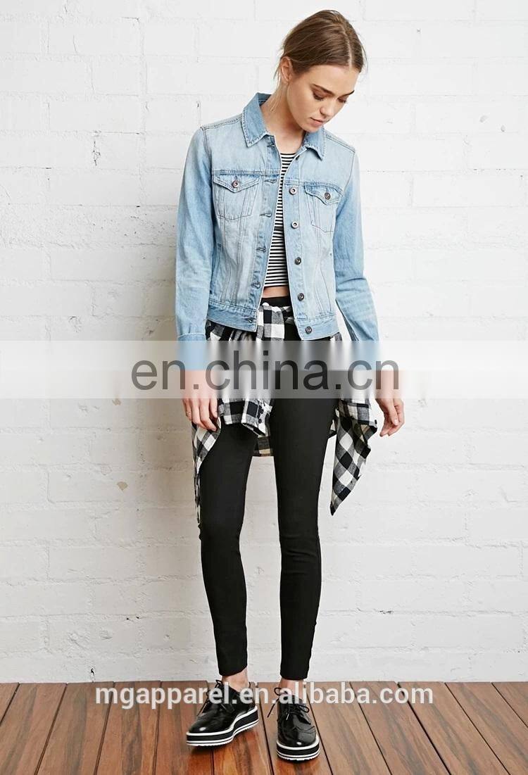 china factory supply long sleeve classic denim jacket women cheap wholesale