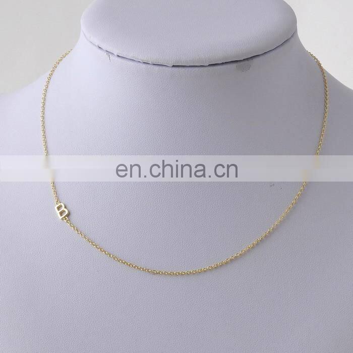 Personalized Sideways cute with baby's Initial Necklace - Silver