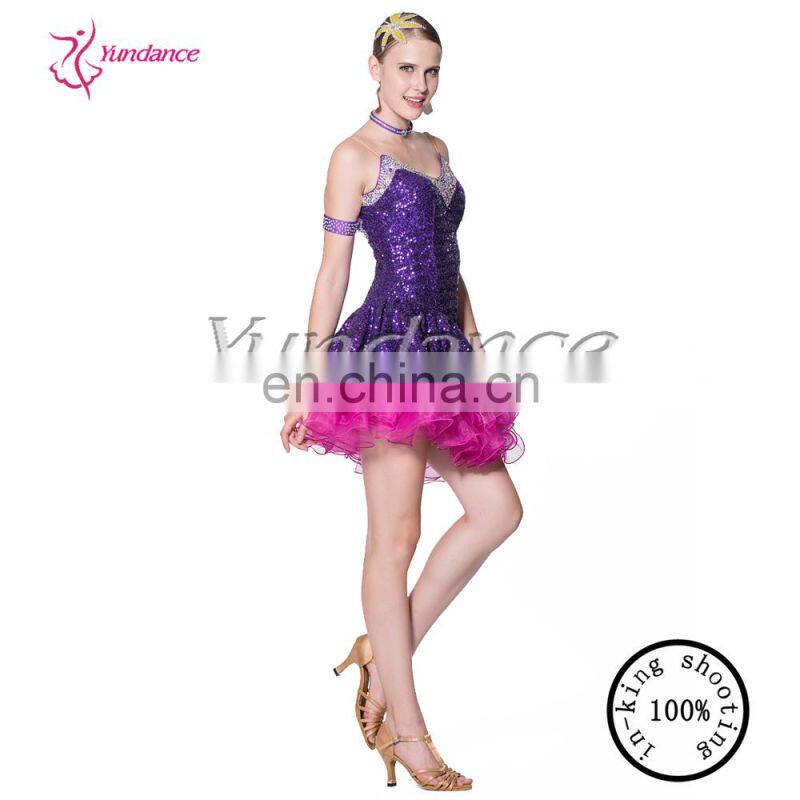 Kids Glitter Yundance Bling Bling Latin Dance Dresses 2016 L-14124