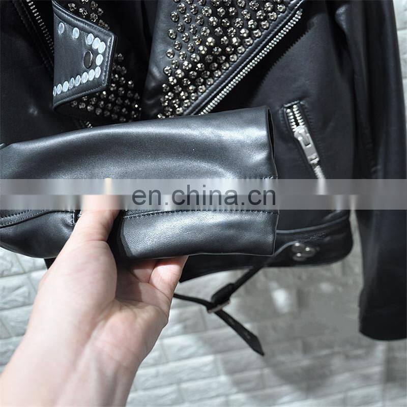 Wholesale Real Leather Jacket High End Fashion Women Harley Leather Jacket Italy Leather Jackets