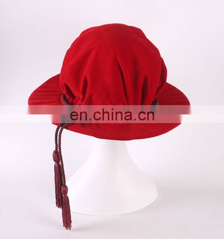 High Quality Velvet PHD Tudor Bonnet In Red