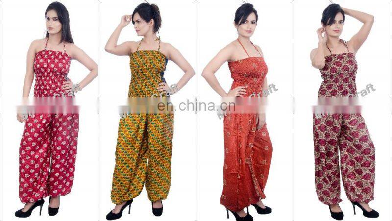 Silk Romper Jumpsuit - Fashion Wear floral jumpsuit - designer jumpsuits for ladies - Indo Western Indian Jumpsuits