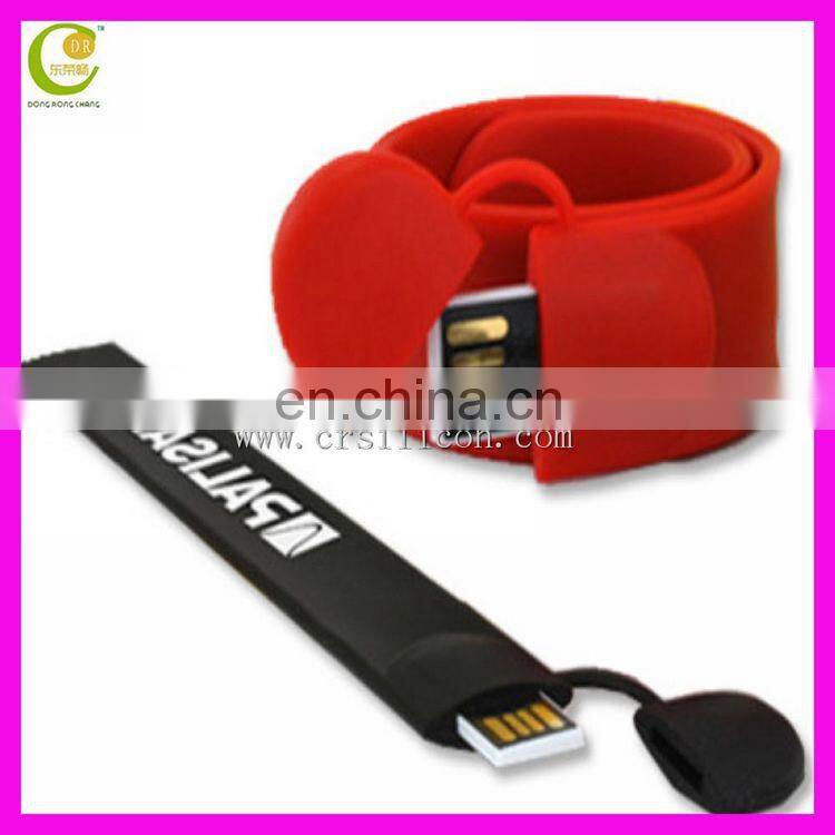 Anniversary Unisex Promotional Gift Silicone Bracelet Usb Silicone Wristband Slap Band Usb Flash Drive