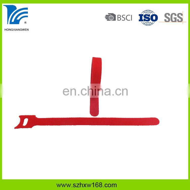 Factory price colorful nylon reusable hook and loop cable tie strap