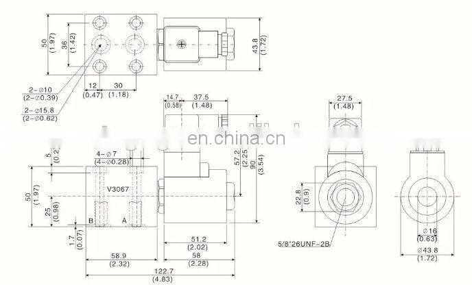 Hydraulic solenoid valve electric check valve SV - 3067-220 v and 24 v