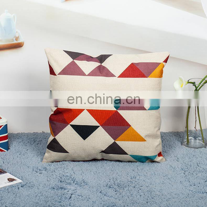 High quality linen material pillow cover custom printed throw pillow