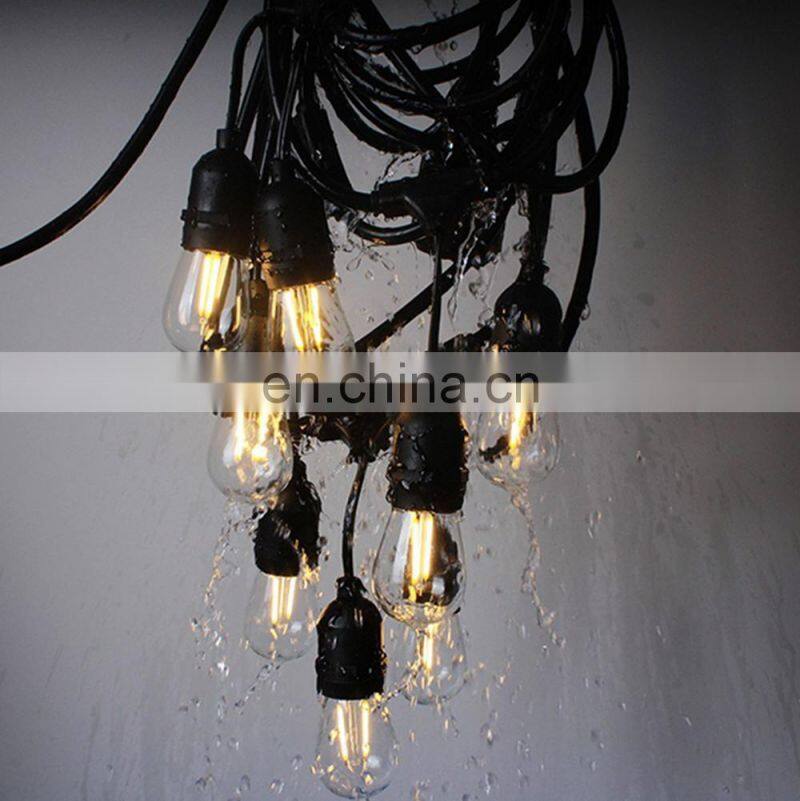 RTS BRIMAX outdoor waterproof E27 sockets 2W 16pcs led bulbs 48ft string lights