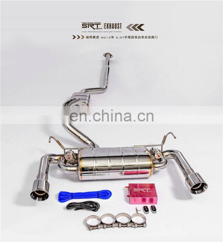 srt exhaust for ford kuga/eco sport/f150 valve exhaust catback with quad double tip