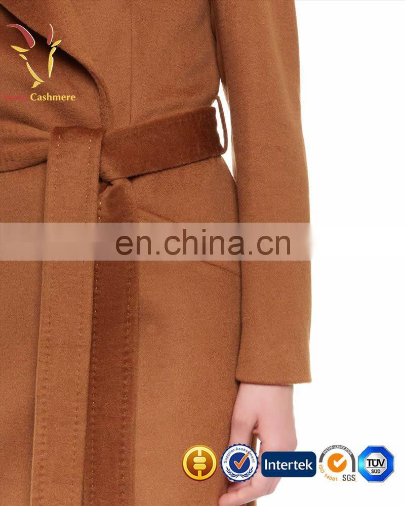 European Style Fashion Design Solid Color Women Long Cardigan Coat