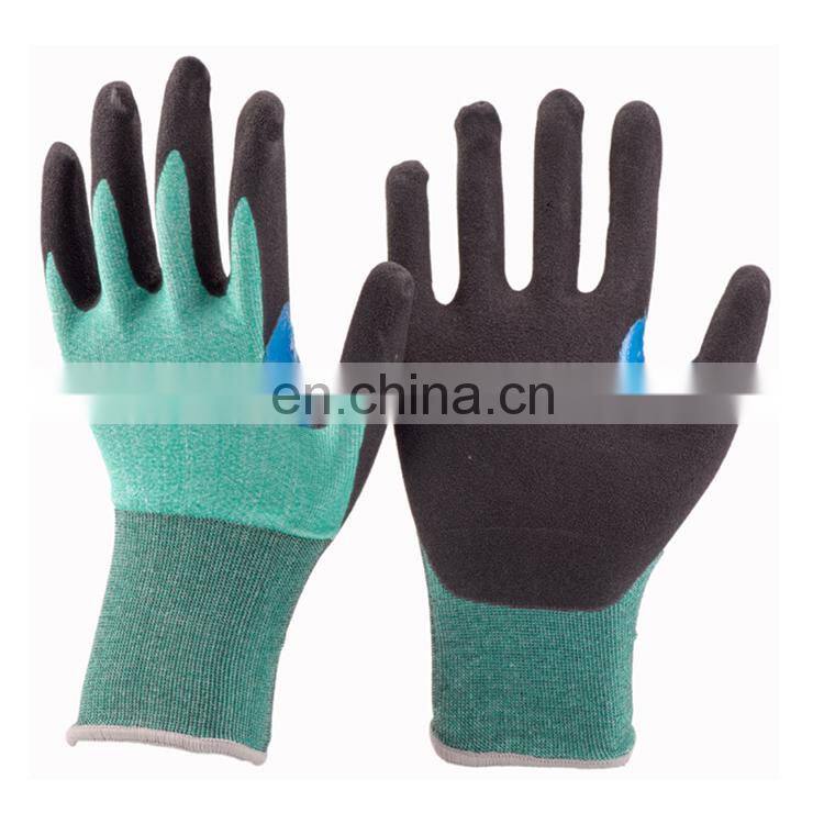 18G Lightweight U2 Knitting Cut Resistant Gloves With Double Nitrile Coating